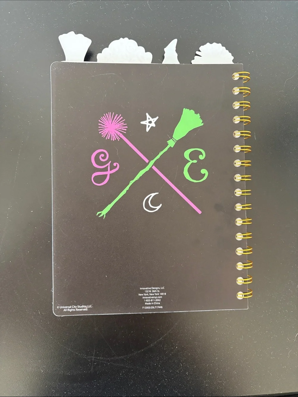 New Wicked Spiral Notebook - Pink & Green Illustrated Cover